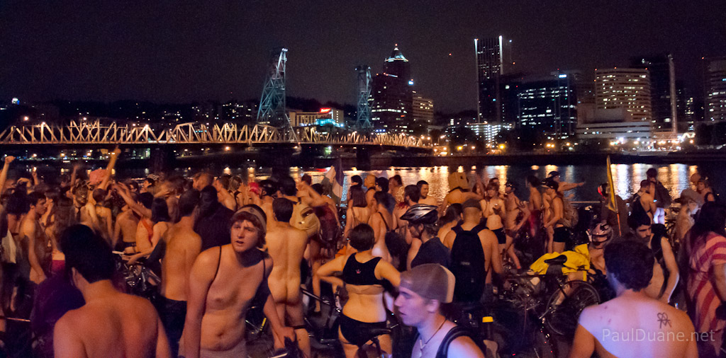DSC_3755 World Naked Bike Ride afterparty on the bank of the Williamette in Portland